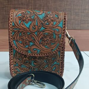 WOMEN'S HAND CARVING LEATHER SLING BAG