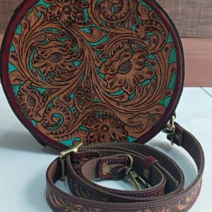 WOMEN'S HAND CARVING LEATHER SLING BAG