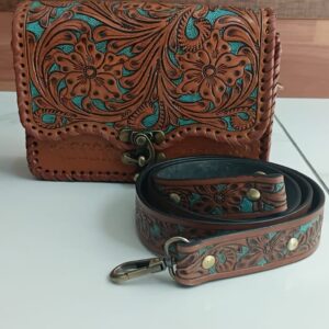 WOMEN'S HAND CARVING LEATHER SLING BAG