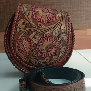 WOMEN'S HAND CARVING LEATHER SLING BAG