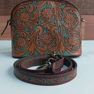 WOMEN'S HAND CARVING LEATHER SLING BAG