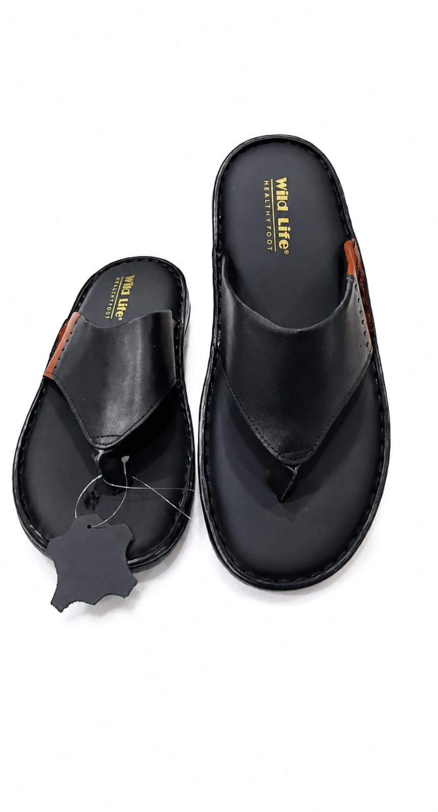 MEN'S LEATHER SANDALS BLACK V PATTY - Image 8