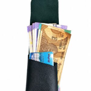 WILDLIFE COMPACT LEATHER POCKET WALLET - BLUE